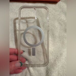 iPhone 15 pro max clear glitter otter box case